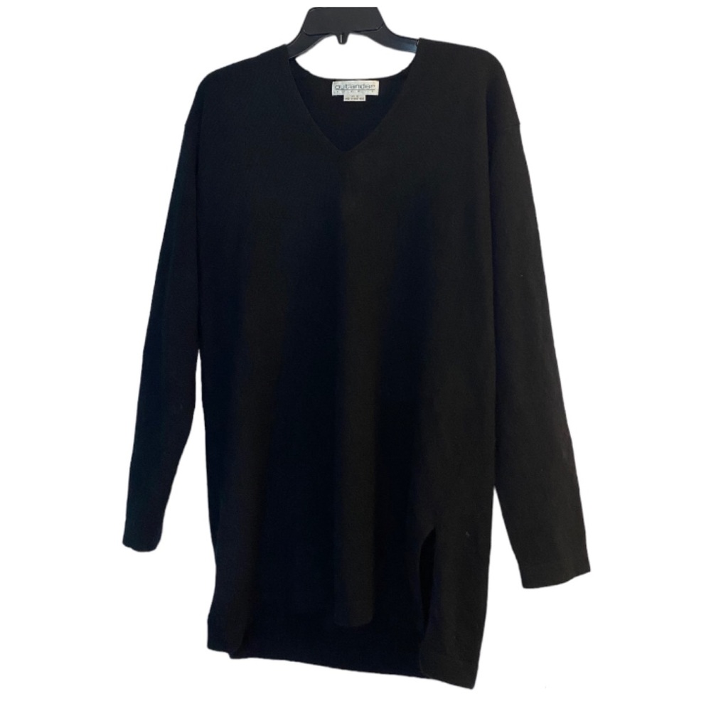 Outlander Studio Lambswool Blend Pullover Long Sweater Black Size Medium